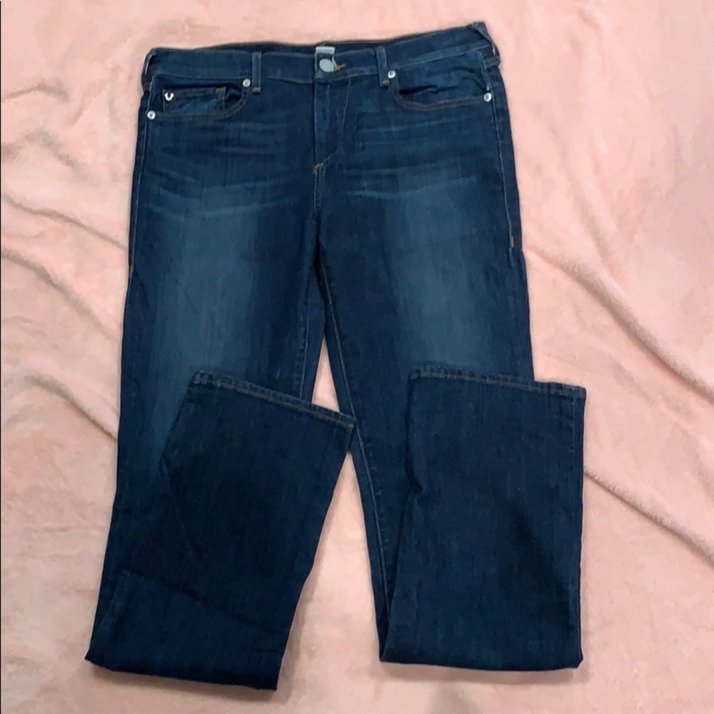 TRUE RELIGION cora mid rise straight leg jean